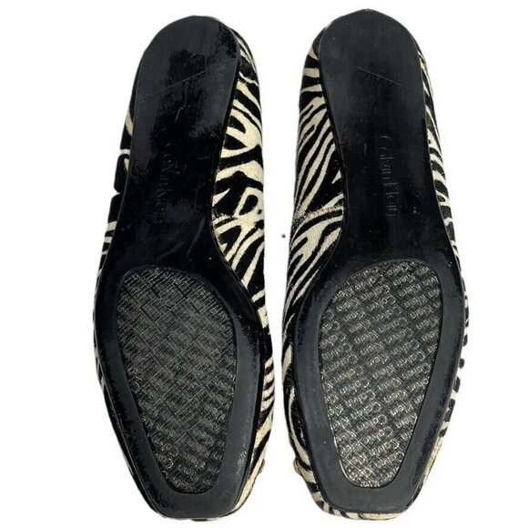Calvin Klein Pazia Zebra Print Ballet Flats Size 7.5M - Picture 6 of 13